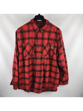 40 Grit Shirt Mens XL Red Black Plaid Duluth Trading Co. Standard Fit Flannel